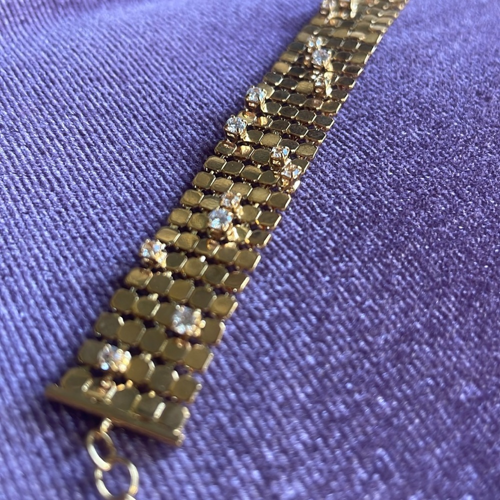 Anthropologie Gold Mesh Bracelet with - Picture 4 of 6